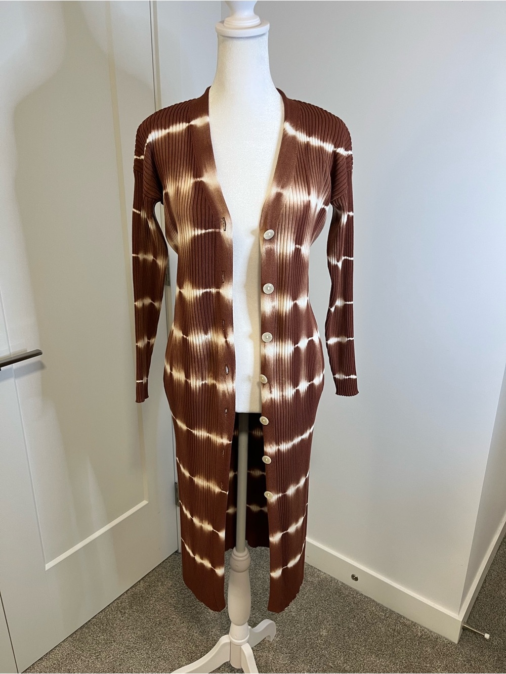 MNG Tie-Dye Ribbed Long Button-Front  Cardigan - FREE SHIPPING on Bundles $95+ - Picture 11 of 16